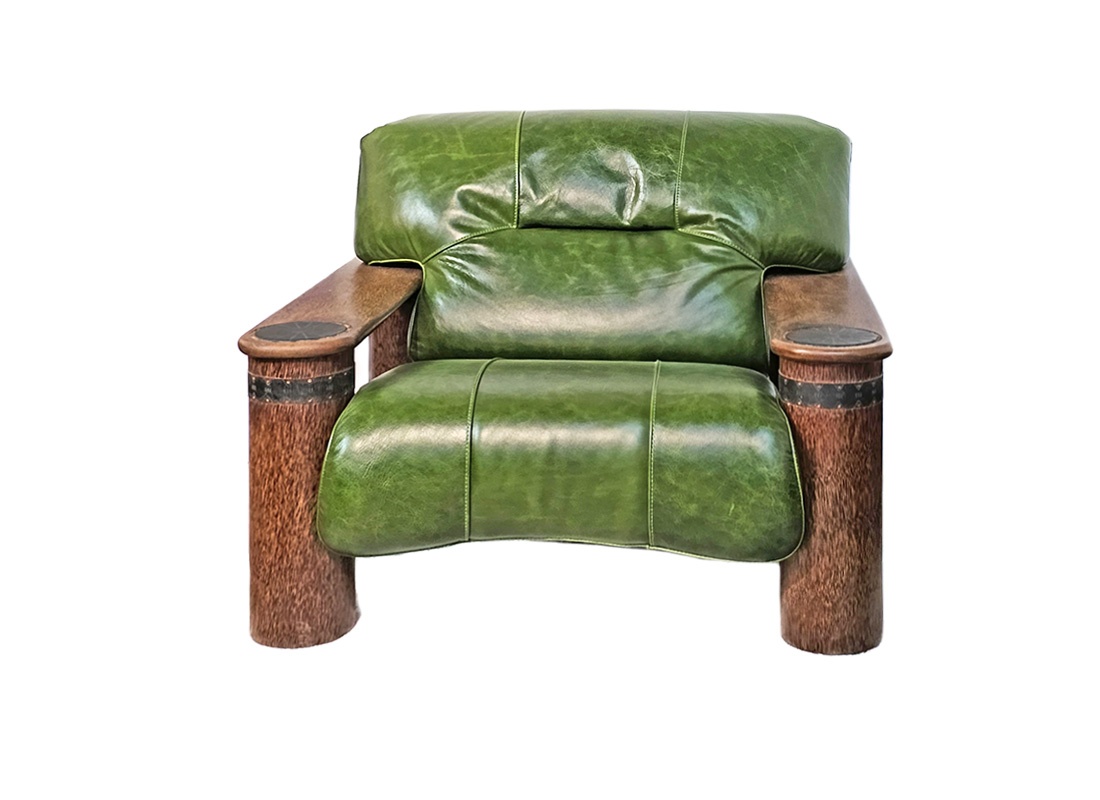 Стильное, комфортное кожаное кресло HACIENDA Forest Dark