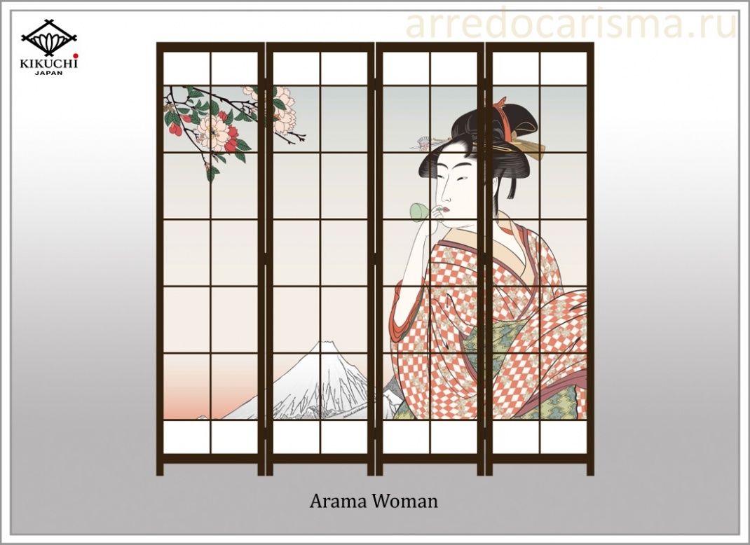 Современная японская дизайнерская ширма , ширма из Японии, японская ширма, японские интерьеры Kikuchi Arama Woman Кикучи Арама Вуман